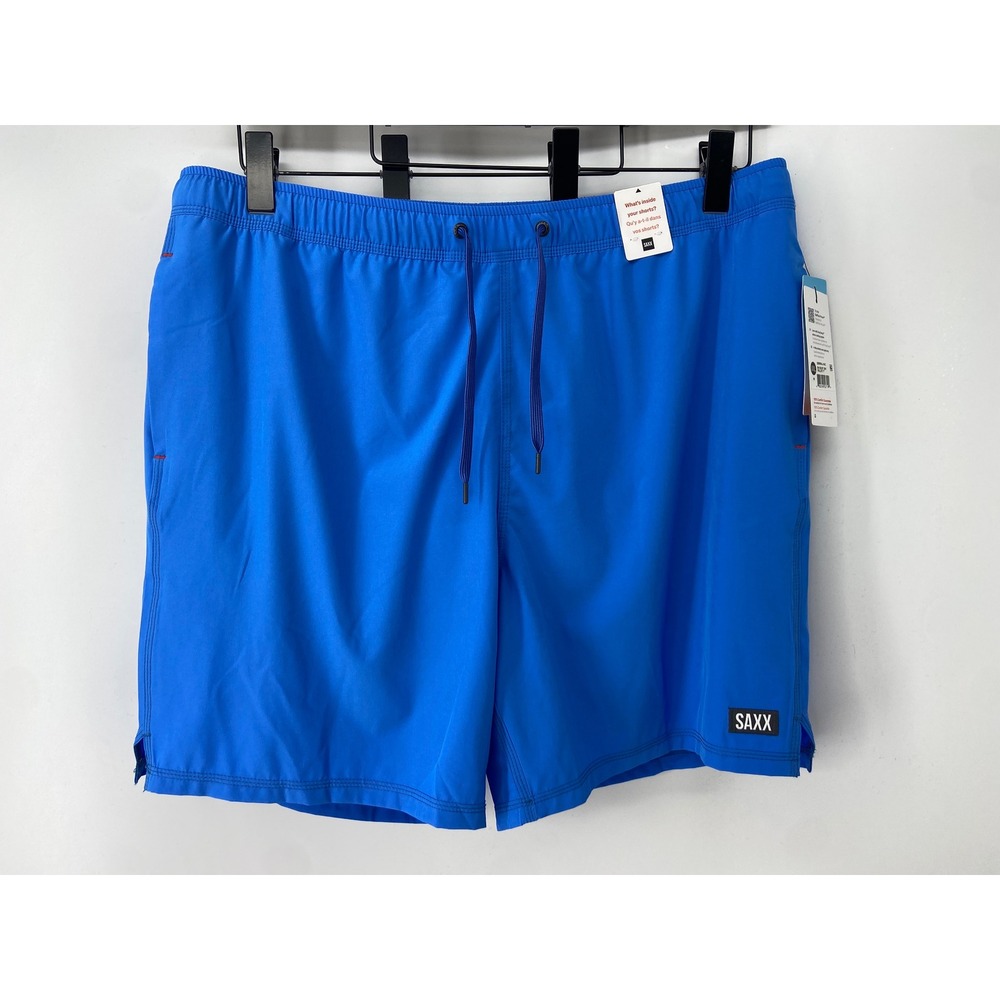 SAXX Swim Trunk Shorts Men 2XL Blue Oh Buoy 2N1 Volley 7" Athletic Beach Lined